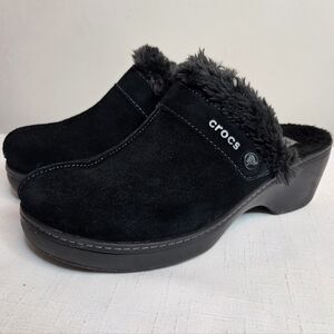 Crocs Cobbler Suede Mule Clog Black Size 10